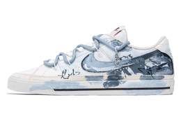 Nike Кроссовки Court Legacy Six Eight, Ink Wash Landscape, увеличивающие рост, низкие, мужские, для скейтбординга, синие, белые dh3162-101(team901-男款水墨山水) | blue white