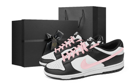 Nike Кроссовки для скейтбординга Dunk Slip с амортизацией и износостойкостью, мужские, черные, белые, розовые dd1391-100（team459-暖调新粉高端礼盒） | white