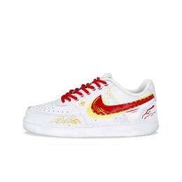 Nike Дышащие и износостойкие низкие кроссовки для скейтбординга Court Vision 1, мужские, белые, красно-золотые dh2987-101（team694-赤金迎新) | white red gold