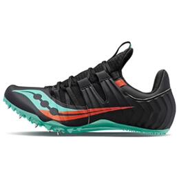 Saucony Кроссовки для бега с короткими дистанциями, устойчивые к истиранию, унисекс, черные, зеленые s29072-26 决战5电镀底 | black green