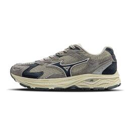 Mizuno Кроссовки Racer S с низким верхом, нескользящие и дышащие, унисекс, каменно-серые, темно-синие d1gh223527 | stone gray/navy blue