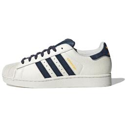 Adidas Низкие износостойкие кроссовки для скейтбординга Superstar 2, унисекс, белые, синие jr6989 | jade white/college navy/sunlight yellow