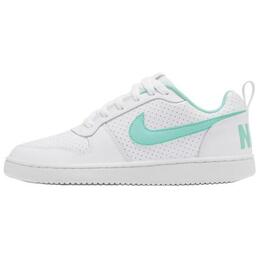 Nike Кроссовки для скейтборда Court Borough, противоскользящие, износостойкие, низкие, женские, белые, зеленые 844905-130 | white/sapphire green