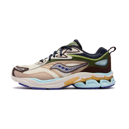 Saucony GRID FUSION Дышащие низкие повседневные кроссовки для бега по городу унисекс, бежевые, зеленые, коричневые s79063-8 | beige/green/brown