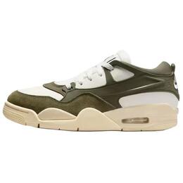 Jordan Баскетбольные кроссовки Air 4 Anti Slip, износостойкие, низкие, винтажные, женские, белые, зеленые fq7940-121 | white green