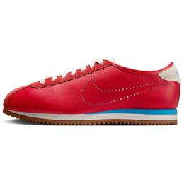 Nike Кожаные женские кроссовки Cortez University Red University Blue с перфорацией Swoosh hq1841-600 | university red/mountain white/rubber medium brown/university blue