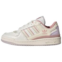Adidas Женские белые кроссовки для скейтбординга FORUM с низким верхом, устойчивые к истиранию jq6702 | white/ivory/miracle purple pink