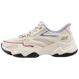 Skechers Кроссовки Sportlife с амортизацией, дышащие, легкие, низкие, женские, бежевые, белые, фиолетовые 117687-nat | beige white purple