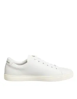 Dolce & Gabbana White Leather Sacre Heart Patch Sneakers Shoes - EU39.5/US9 la12921-39.5