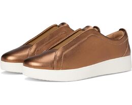 Кроссовки Fitflop Rally Elastic Metallic Leather Slip-On Sneakers, цвет Bronze Mix 9932013 | bronze mix