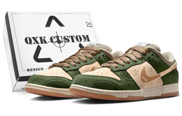 Nike Кроссовки для скейтбординга Dunk SB Whispering Dreams Box, износостойкие, низкие, унисекс, зелено-коричневые hj0367-200(team63-流绪微梦sbox) | green brown