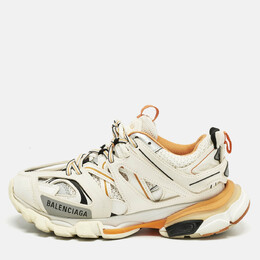 Balenciaga White Mesh and Faux Leather Track Sneakers Size 37 1211201