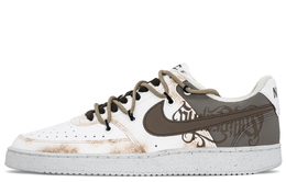 Nike Кроссовки Court Vision 1 для скейтбординга, износостойкие, низкие, мужские, коричневые, белые dh2987-101(teama-涂鸦恶作剧) | brown white
