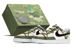 Nike Кроссовки Court Vision 1 Cushing Height Increase, низкие, для скейтбординга, мужские, бежевые, зеленые, белые dh2987-101(teama-林间青竹s-box) | beige green white