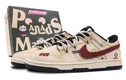 Nike Кроссовки для скейтбординга Dunk Low GS, желто-коричневые cw1590-100(team53-女款孤独乐园s-box) | brown