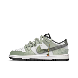 Nike Кроссовки для скейтбординга Dunk Free Panda Green Ripples с противоскользящим покрытием, износостойкие, унисекс, зеленые, белые dd1391-100(team202-绿漪) | green white