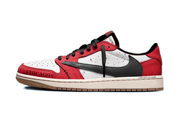 Jordan Баскетбольные кроссовки Travis Scott X Air 1 Vintage Unisex Low Top White dz4137-700（team1142-芝加哥倒钩） | chicago-style hook