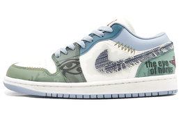 Jordan Баскетбольные кроссовки Air 1 Low-Top Vintage, женские, сине-зеленые dc0774-164 (team173-荷鲁斯之眼) | blue green