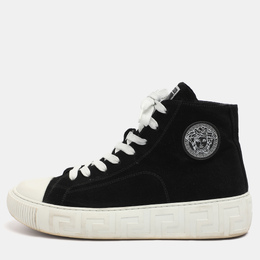 Versace Black Suede High Top Sneakers Size 41 1211238