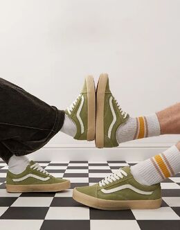 Кроссовки Vans Old Skool с креповой подошвой зеленого цвета 142326418 | green