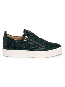 Кроссовки из тисненой кожи Giuseppe Zanotti, цвет Pavone 0400023055328 | pavone