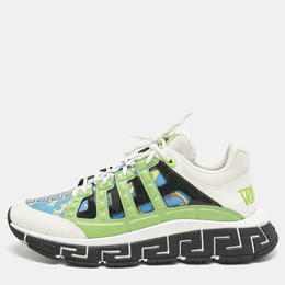 Versace Multicolor Canvas and Leather Trigreca Sneakers Size 46 1212762