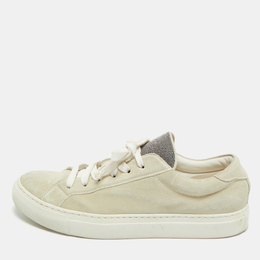 Brunello Cucinelli Grey Suede Low Top Sneakers Size 40 1212897