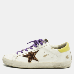 Golden Goose White Leather Super Star Lace Up Sneakers Size 39 1212700