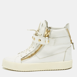 Giuseppe Zanotti White Leather Coby High Top Sneakers Size 43 1212620