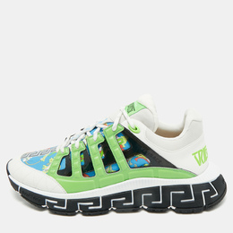 Versace Multicolor Canvas and Leather Trigreca Sneakers Size 46 1212158