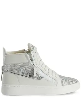 Giuseppe Zanotti crystal-embellished high-top sneakers 20103805