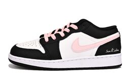 Детские баскетбольные кроссовки Air 1 Low Top для подростков Jordan, черный/розовый 553560-131(team6-黑咖莓莓) | black pink
