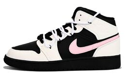 Баскетбольные кроссовки Air 1 Mid Mid с амортизацией и средним верхом для детей и подростков Jordan, черный/розовый 554725-093（team33-木质玫瑰） | black pink