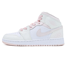 Баскетбольные кроссовки Air 1 Mid-Top для детей и подростков Jordan, розовый fd8780-601（team126-金蛇纳福） | pink