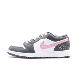 Баскетбольные кроссовки Air 1 Smooth As A Fish In Water Low Top для детей, серые, подростковые Jordan, розовый 553560-152（team1039-游刃有鱼） | pink