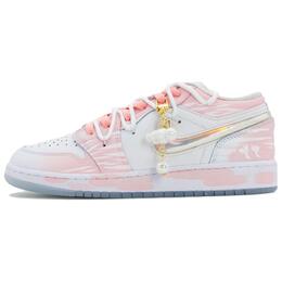 Баскетбольные кроссовки Air 1 Low SE с низким верхом, устойчивые к истиранию, для подростков Jordan, белый hj3481-491（team919-蜜桃雏菊） | white