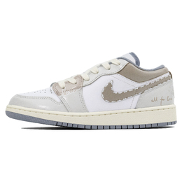Баскетбольные кроссовки Air 1 Whisper Letter Low Top для детей и подростков Jordan, Linen 553560-053（team126-书函密语） | linen