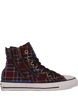 Converse dual-zip plaid sneakers 15948770