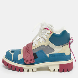 Dolce & Gabbana Multicolor Suede and Rubber High Top Sneakers Size 37 1213953