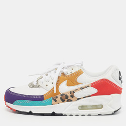 Nike Multicolor Leather and Suede Nike Air Max 90 SE Animal White Sneakers Size 36.5 1213877