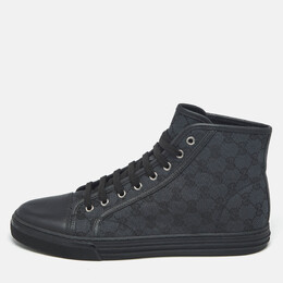 Gucci Black/Navy Blue GG Supreme Canvas And Leather Brooklyn High Top Sneakers Size 43 1212589