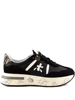 Premiata Cassie zebra-panel leather sneakers 32028580