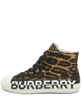 Burberry leopard-print high-top sneakers 30310106