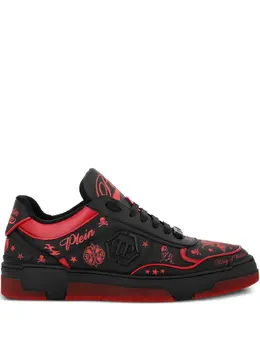 Philipp Plein leather tattoo-print sneakers 30093684