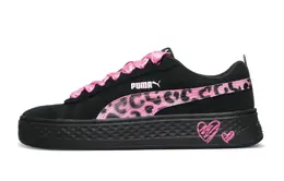 Puma Кроссовки для скейтбординга Smash Platform с антискользящим покрытием, износостойкие, женские, черно-розовые 366488-02(team65-爱心豹纹) | black pink