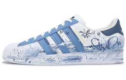 Adidas SUPERSTAR Противоскользящие и износостойкие легкие низкие кроссовки для скейтбординга унисекс сине-белого цвета eg4958（team846-爱意肆意） | blue white