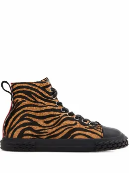 Высокие кеды Blabber с мехом Giuseppe Zanotti, коричневый 17010418 | коричневый