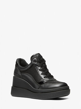 Кроссовки Emmy на танкетке из кожи и сетки Michael Kors, черный 43f5emfs3l | black