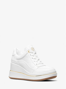 Кроссовки Emmy на танкетке из кожи и сетки Michael Kors, белый 43f5emfs1l | optic white