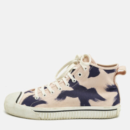 Burberry Pink Painted Bird Canvas Birdskingly High Top Sneakers Size 42 1215482